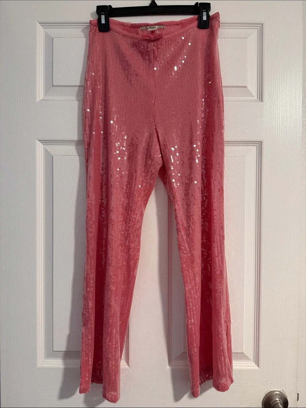 Kimchi Blue Pink Sequin Flare Pants - Picture 1 of 5